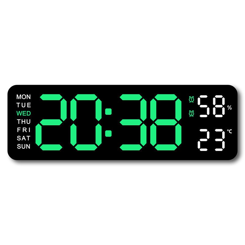 Jam Dinding Elektronik LED Jam Digital Besar Kalender / Alarm Clock / Weker Timer / Smart Watch Suhu Temperatur Jam Dinding LED Gaya Modern Untuk Dekorasi Ruang Tamu
