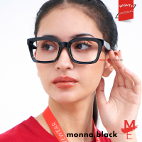 MIGHTY Kacamata PhotoChromic AntiRadiasi Wanita Minus Plus Kotak - MONNA BLACK