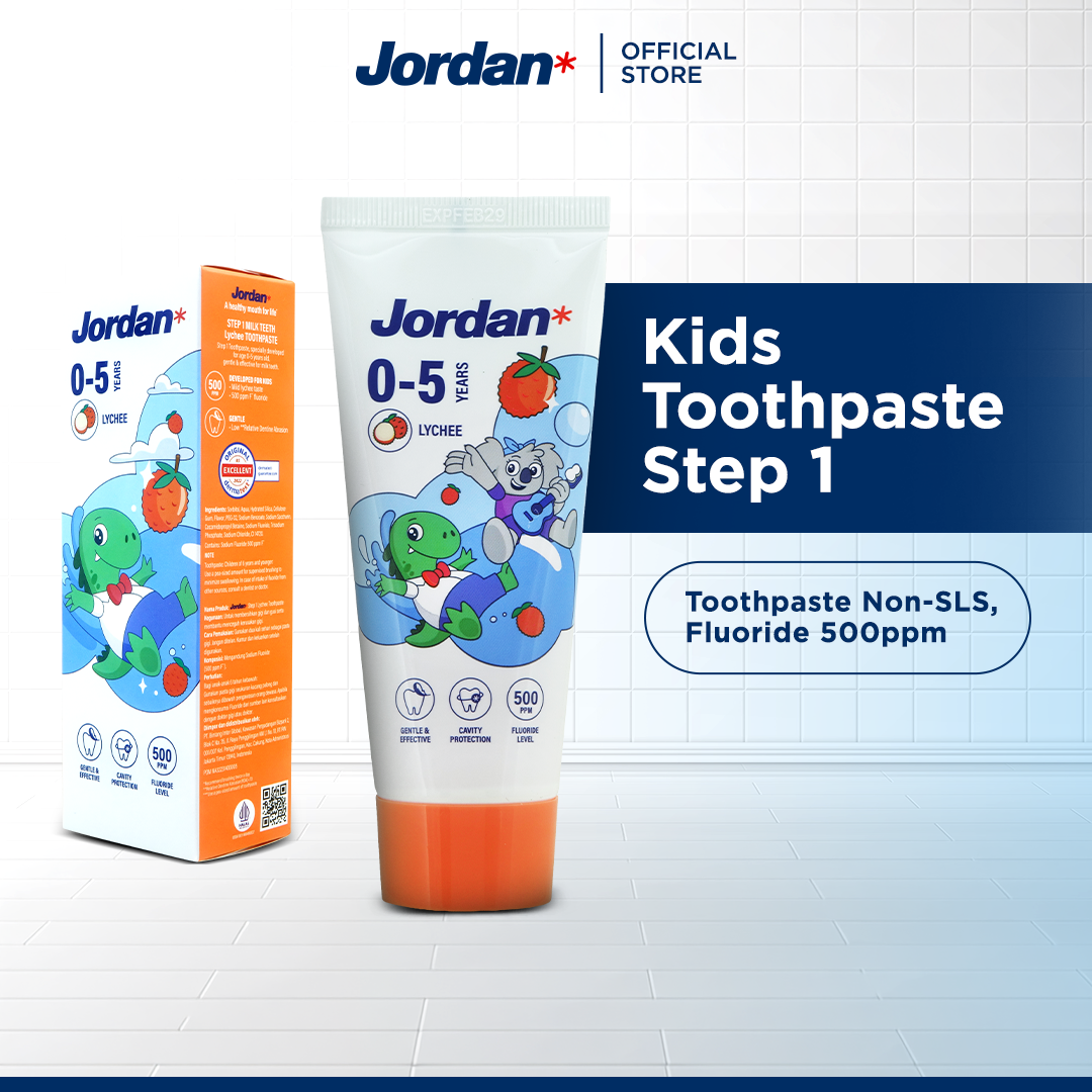 Jordan Oral Care Kids Toothpaste Step 1 - Pasta Gigi Lychee Anak