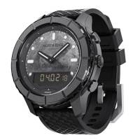 NORTH EDGE THARSIS Outdoor Tactical Digital Watch Carbon Fiber Case 304 Stainless Steel Bezel Barometer Mars-patterned 50M Waterproof Mens Watch