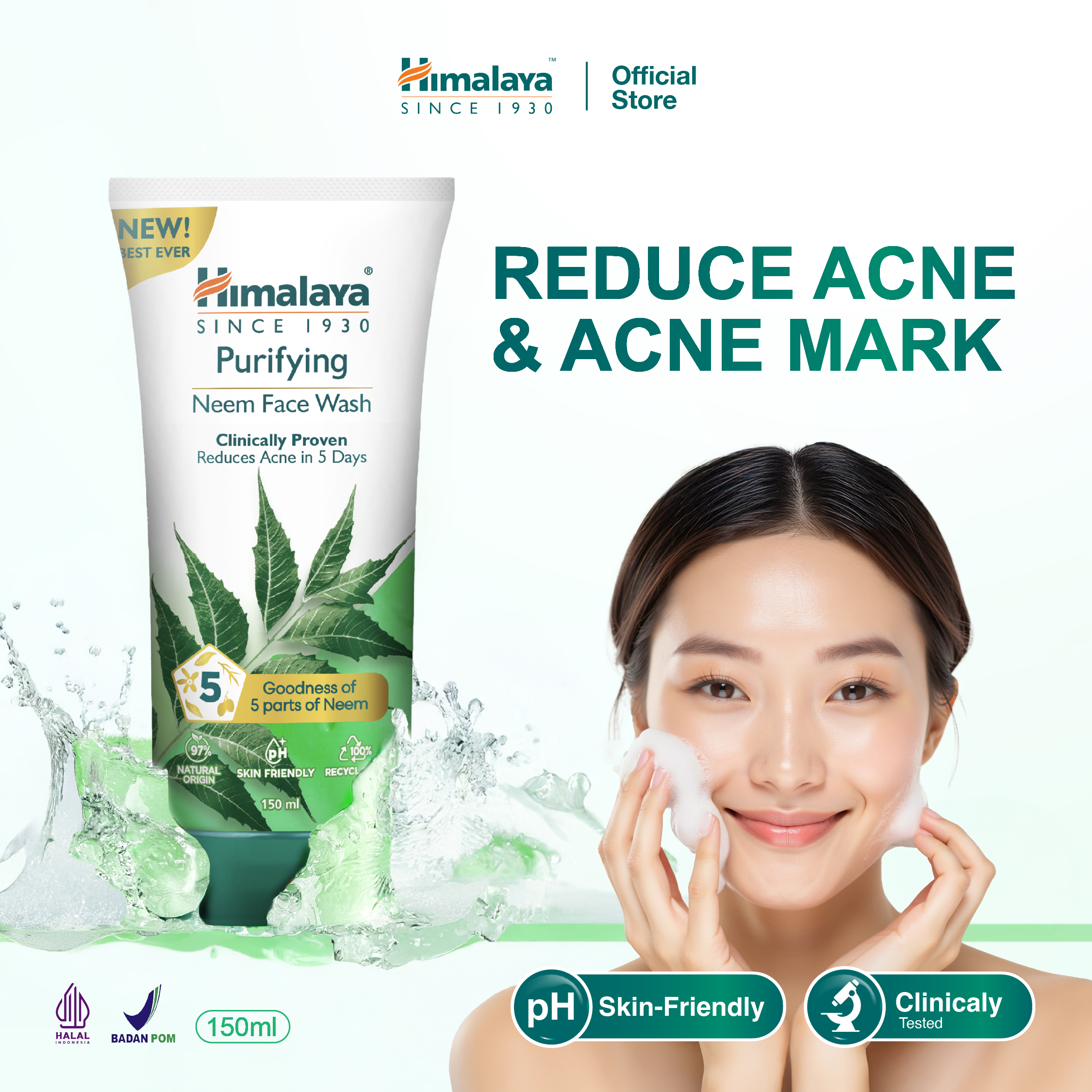 Himalaya Purifying Neem Face Wash 150ml - Sabun Cuci Muka