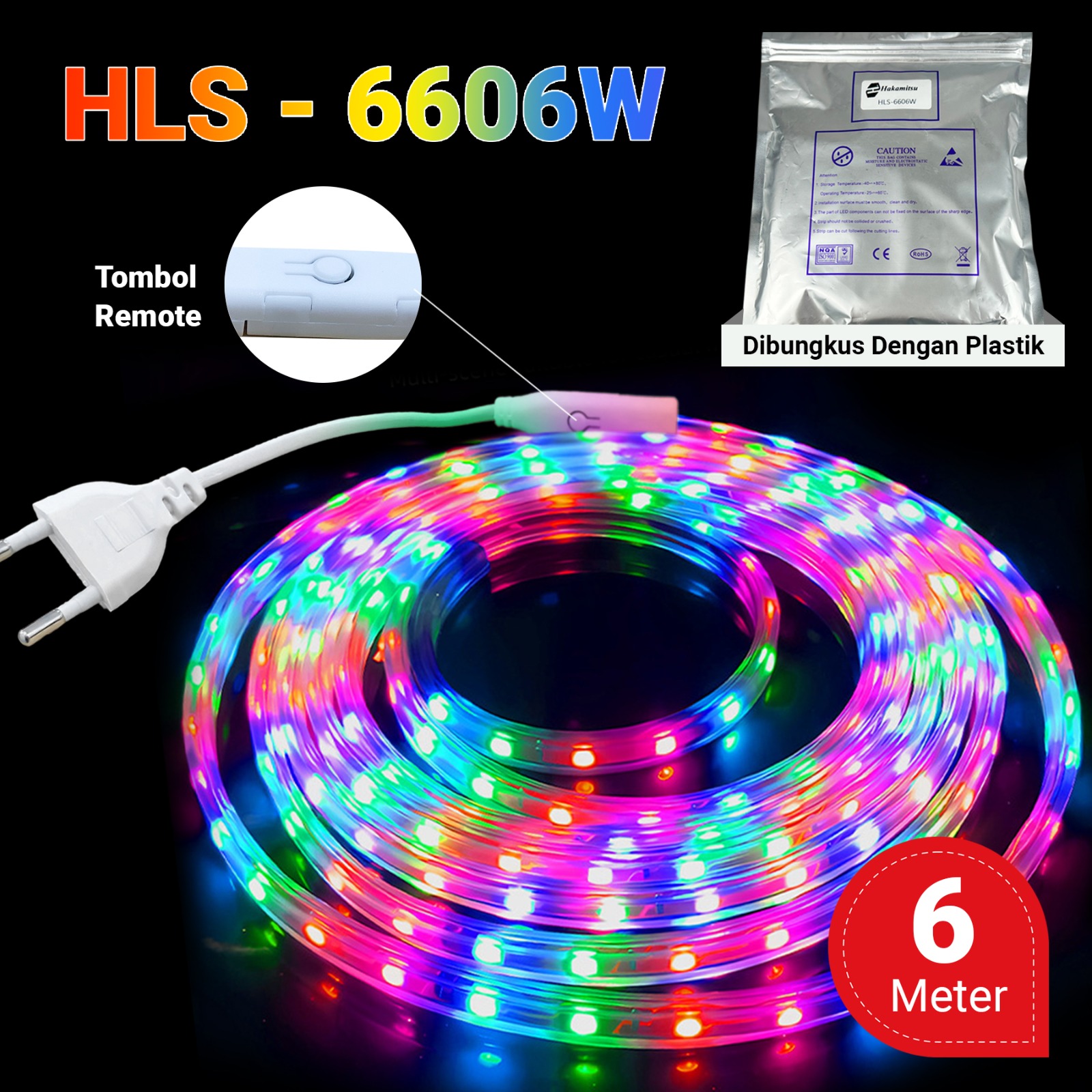 Lampu LED Strip Outdoor Merah Putih Termasuk Adaptor 220V / Lampu Hias Anti Air LED 2835 3528 Strip 17 Agustus