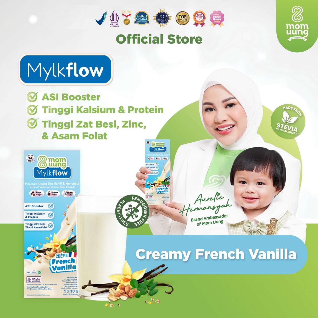 Momuung Mylkflow Susu Pelancar Asi Booster | Mom Uung Nutrisi Ibu Hamil dan Menyusui