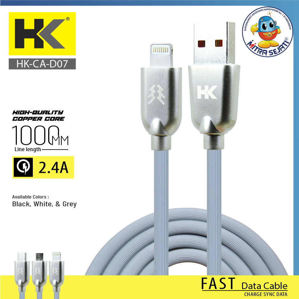 Kabel Data Quick HK CA-D07 Tyoe C Kabel Data Fast Charging-1KDTYPECD07HK