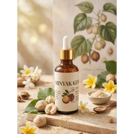 Minyak Kemiri 100% Murni Tanpa Campuran 60ml - Asli Bali Penumbuh Penyubur Melebatkan Rambut Alis...