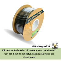 Kabel mic stereo microphone hitam 80meter 1roll