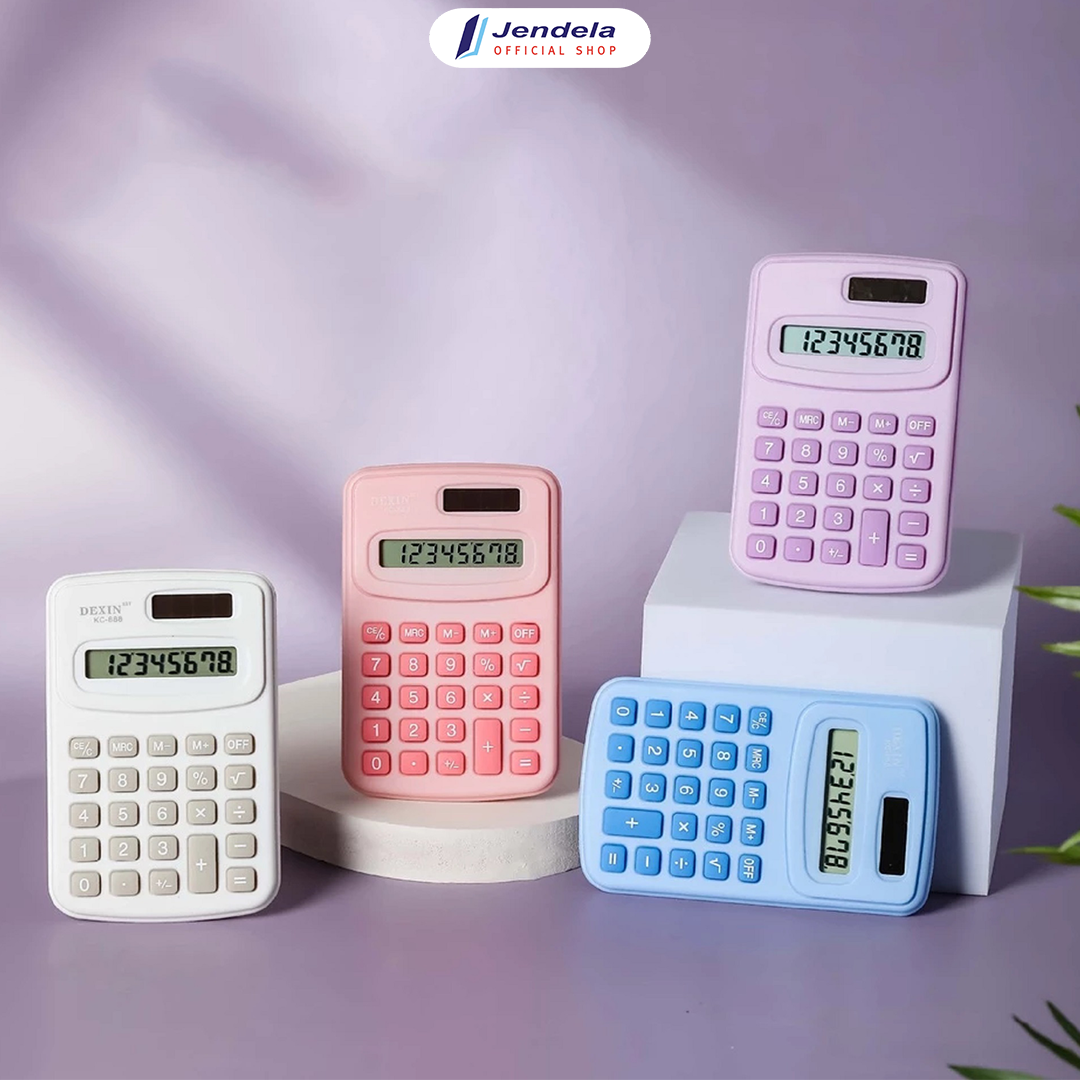 Kalkulator Mini KC-888 Slim Warna-Warni Calculator Untuk Pelajar Warna Random ATK