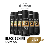 [Paket isi 6] Emeron Shampoo Black & Shine Botol 170ml