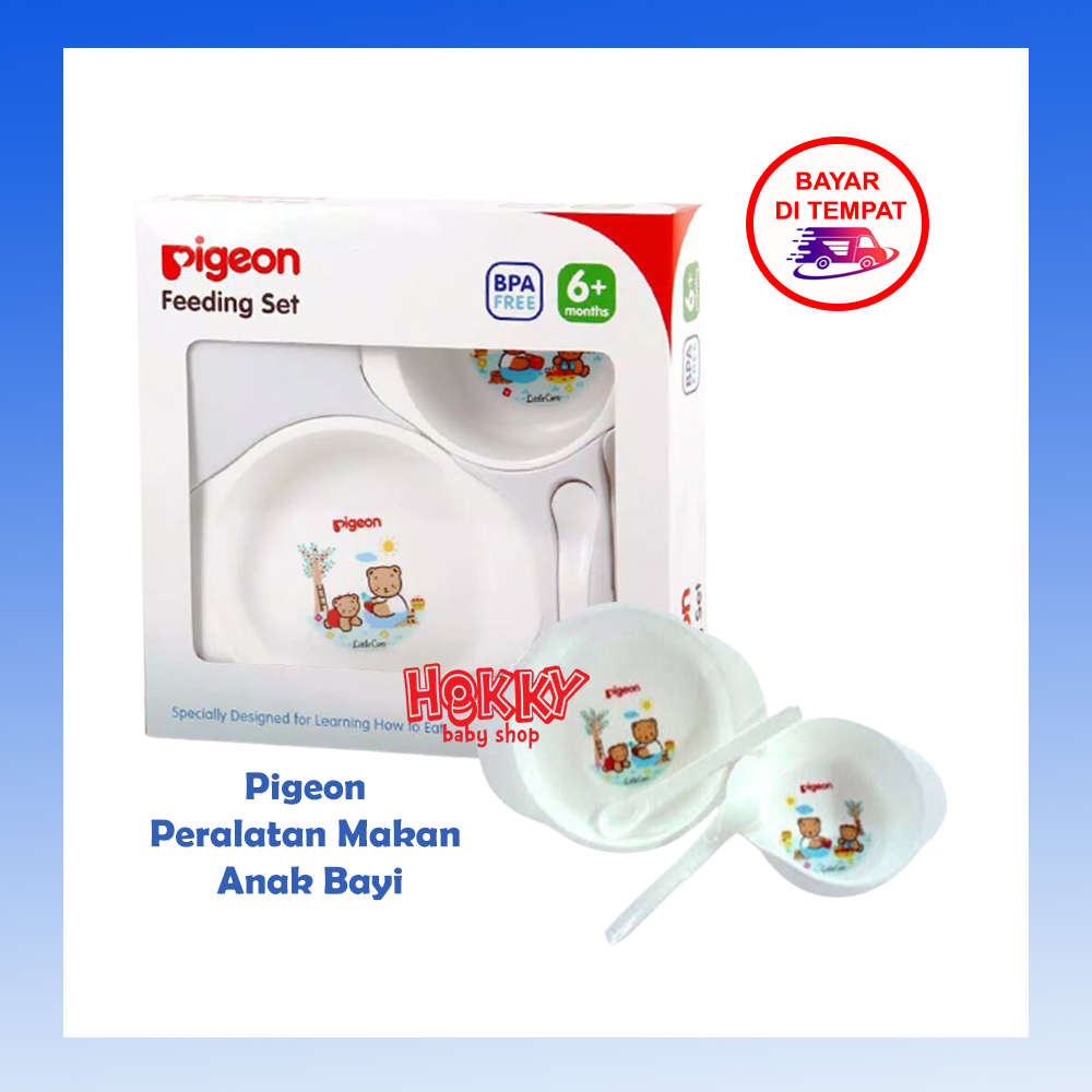 Pigeon Piring Set 4 In 1 Alat Makan Anak Bayi Piring Mangkok Sendok Anak Bayi MPASI Peralatan Makan Gift Set