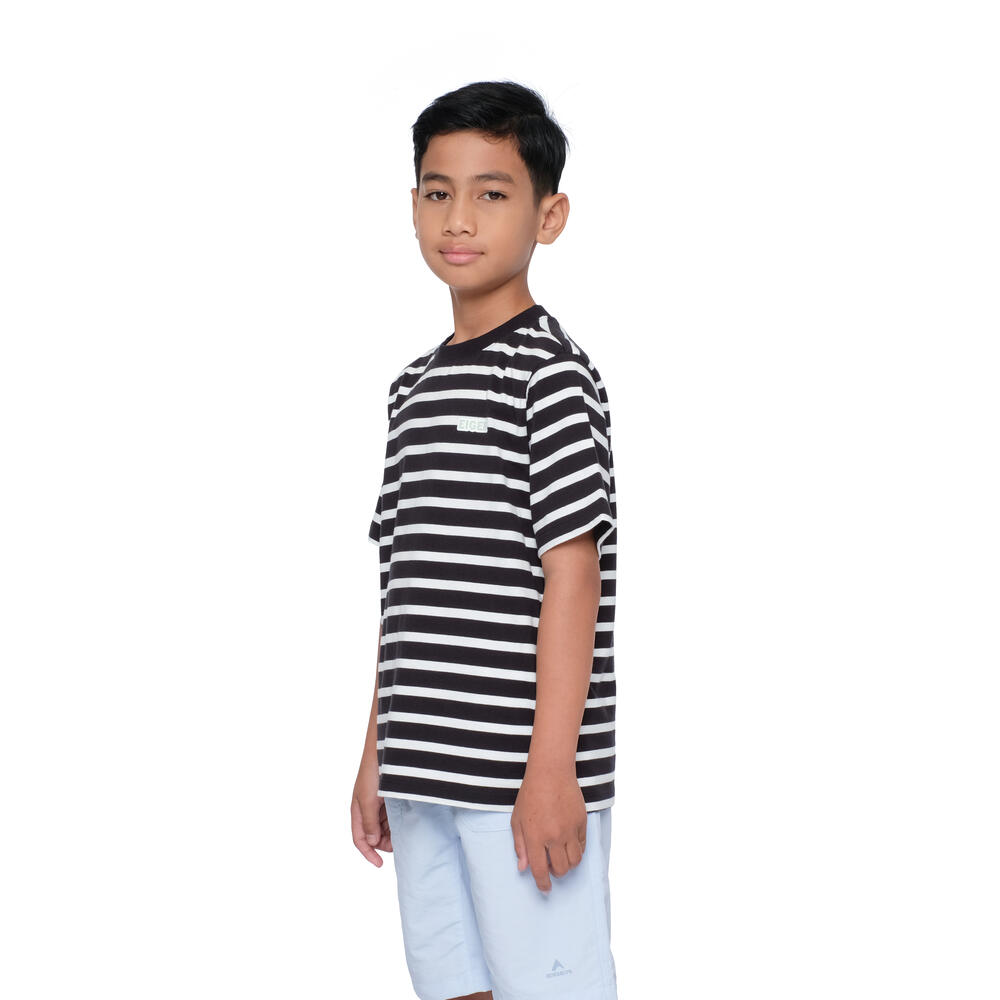 910010504 JR MOORLAND STRIPE SS TEES 1.0 - BLK