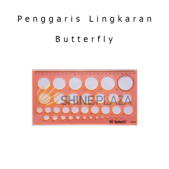 Mal Cetakan Lingkaran Butterfly 9550 - Penggaris Teknik Circle Template Mall Sablon Bulat