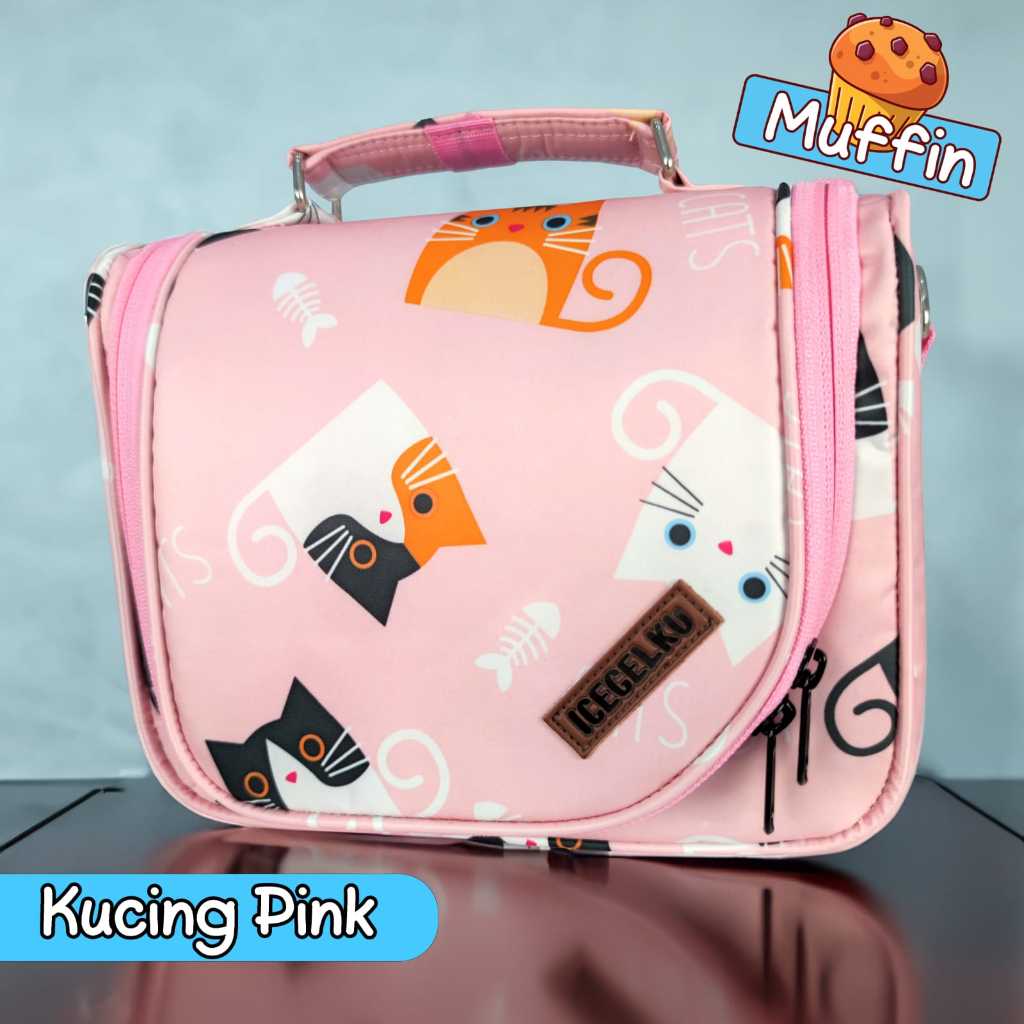 Cooler Bag Asi Icegelku Free Ice Gel + Botol Asi Kaca Tas ASI Bayi Muffin