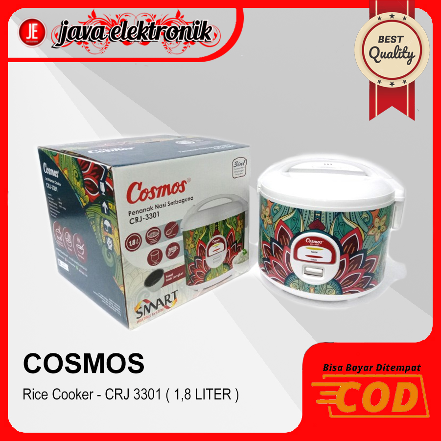 COSMOS Rice Cooker 1.8 Liter CRJ-3301 - Pink garansi resmi