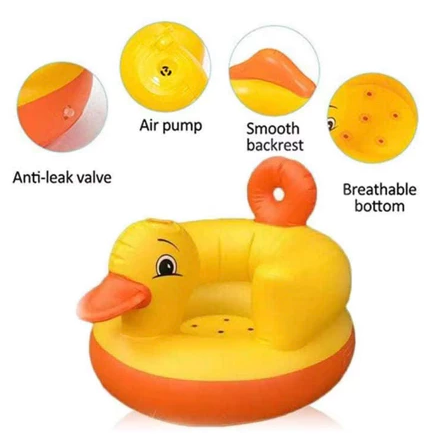 Sofa Bebek Bayi Empuk /Kursi Sofa Tiup Bentuk Bebek Mudah dipasang Aman Tempat Duduk Bayi Lucu