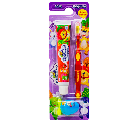 KODOMO Toothbrush 2in1 / Sikat Gigi Dan Pasta Gigi by COSME MURAH
