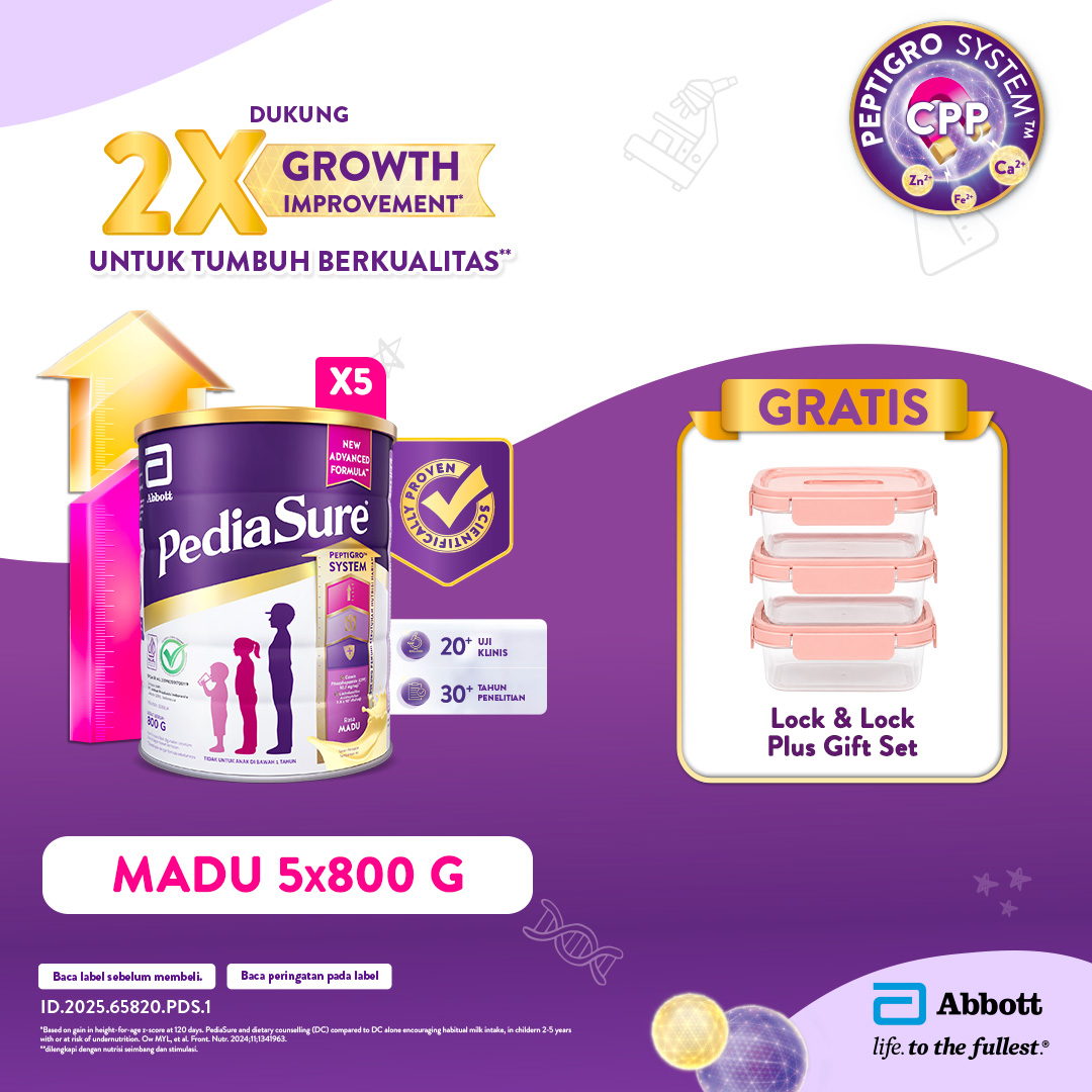 PediaSure Madu (1-10th) 5x800gr - Nutrisi Pertumbuhan