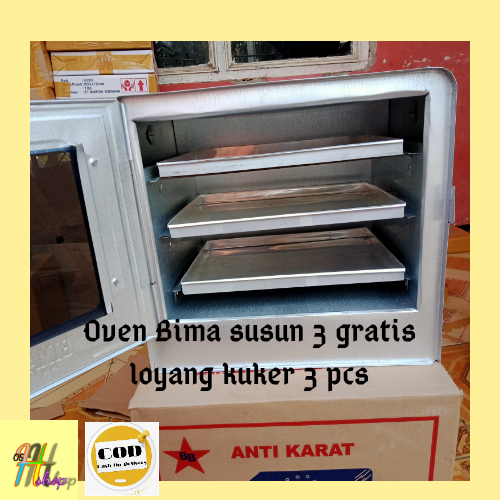 Oven Bima Bakti 3 susun gratis loyang kuker 3 pcs/ oven kompor tangkring murah