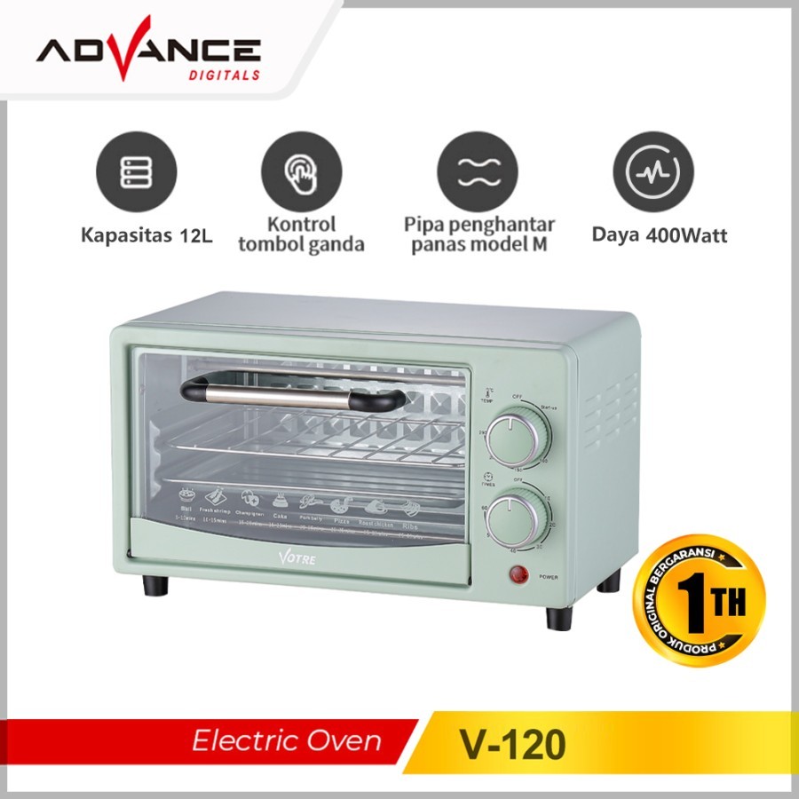 Oven Listrik Votre V-120 Garansi 1 Tahun 12 Liter