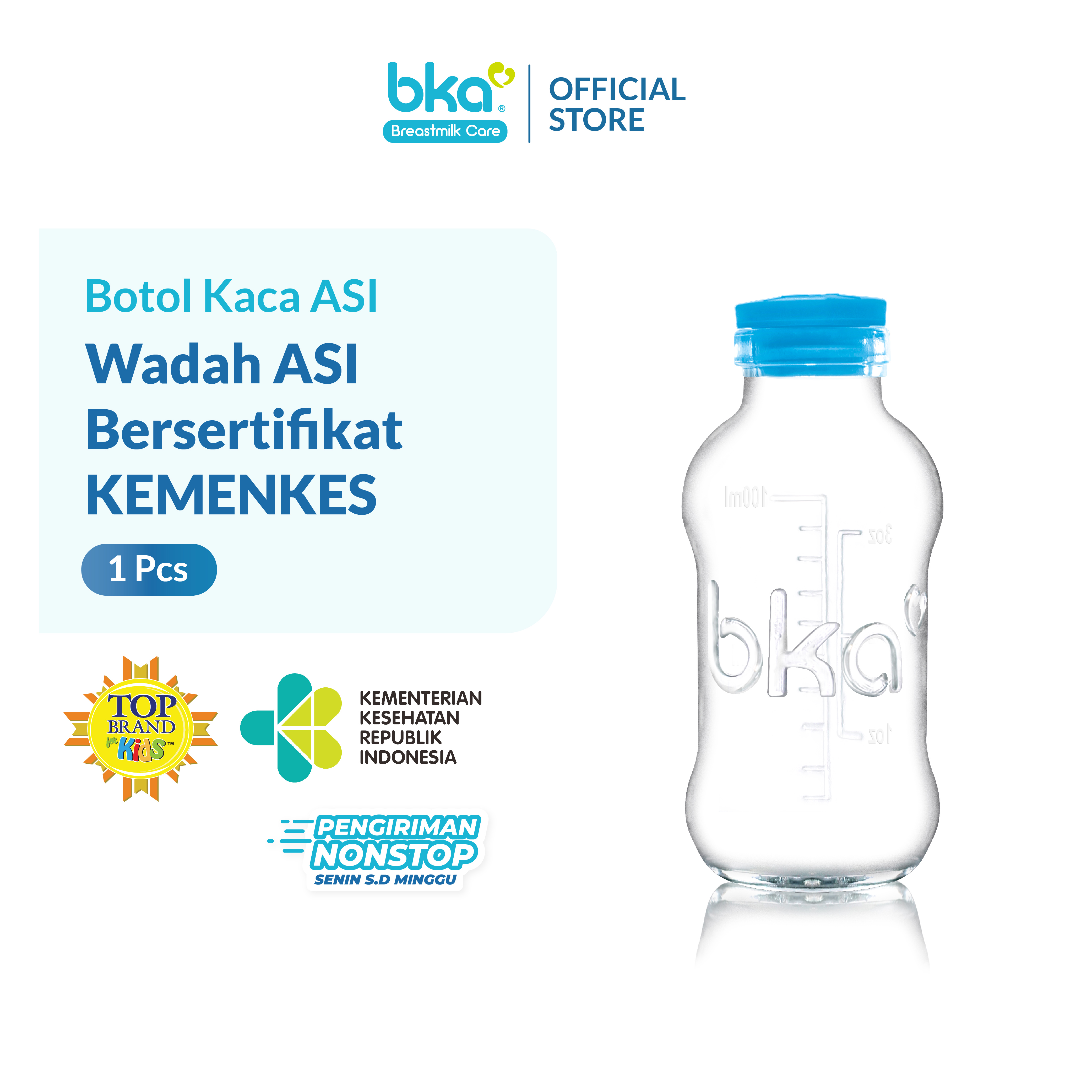 [ LIVE ] BKA Botol Kaca ASI 100ml - isi 1 pcs