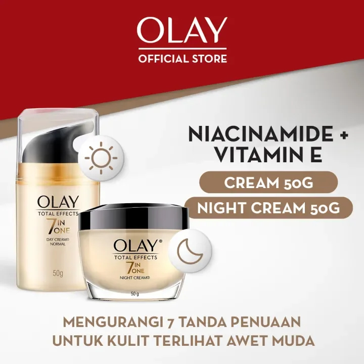 OLAY Total Effects Set Antiaging Niacinamide Skincare Day & Night Cream 50gr
