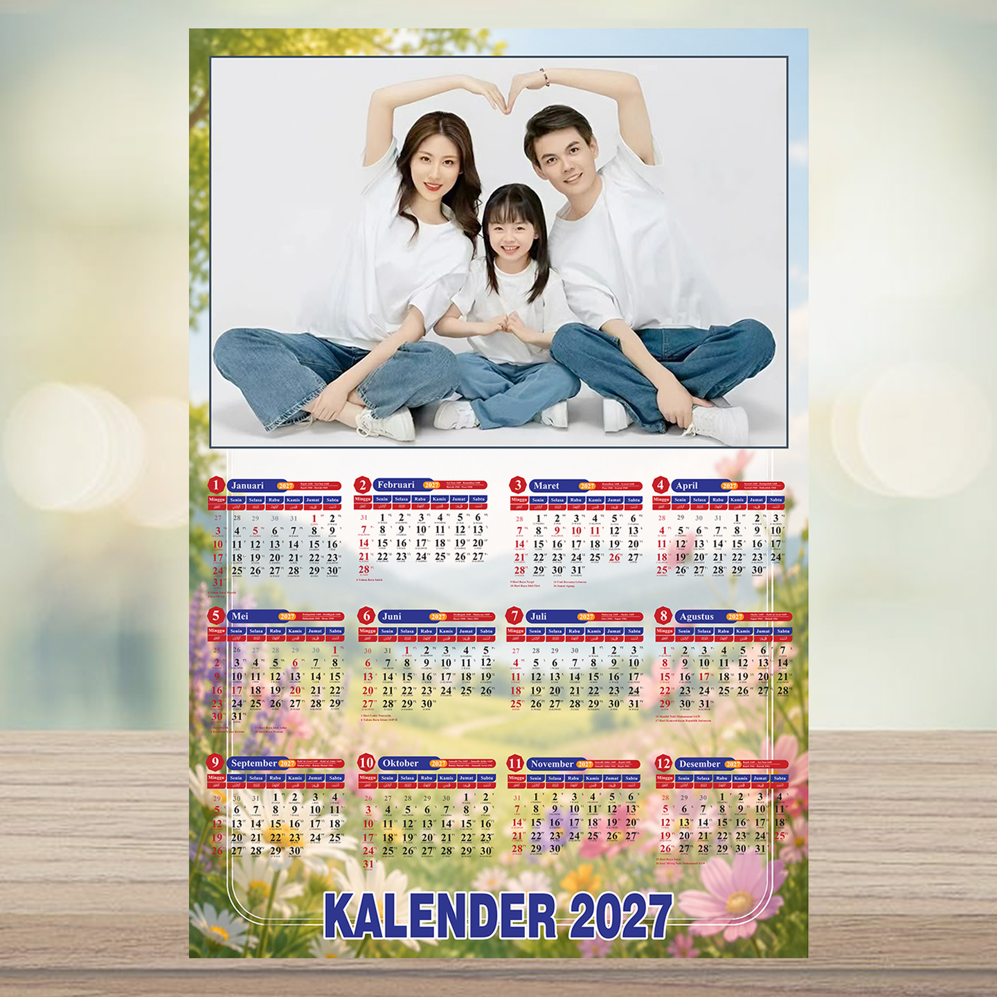 CETAK KALENDER DINDING 2027 CUSTOM FOTO SENDIRI