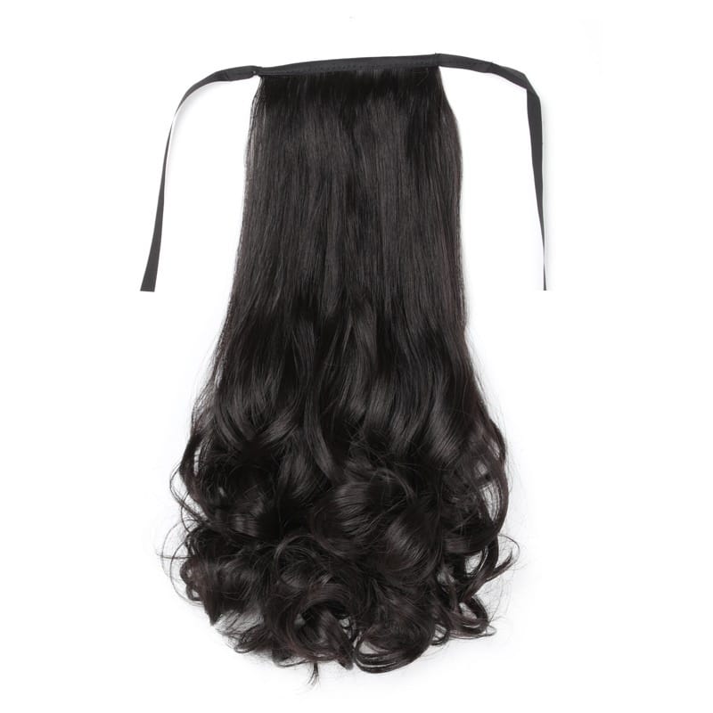 GU Wig Ponytail Anak Rambut Palsu Extension Hair Clip Ponytail Model Pendek Keriting 38cm Ponytai...