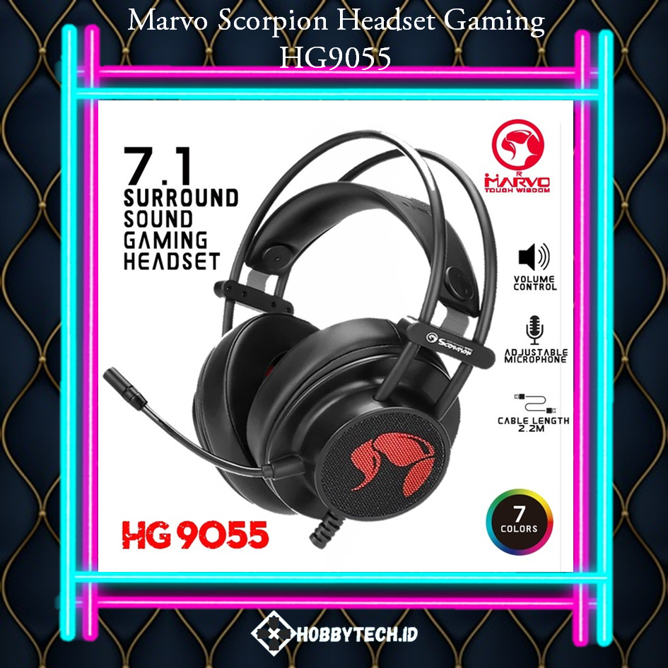 Headset Gaming Marvo HG9055 - 7.1 Surround 7 Color (RGB)