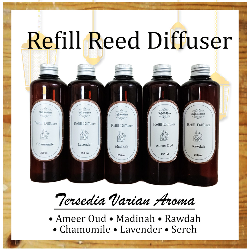 Refill Reed Diffuser 250ml Aroma Lavender Khas Timur Tengah Pengharum Ruangan Stick