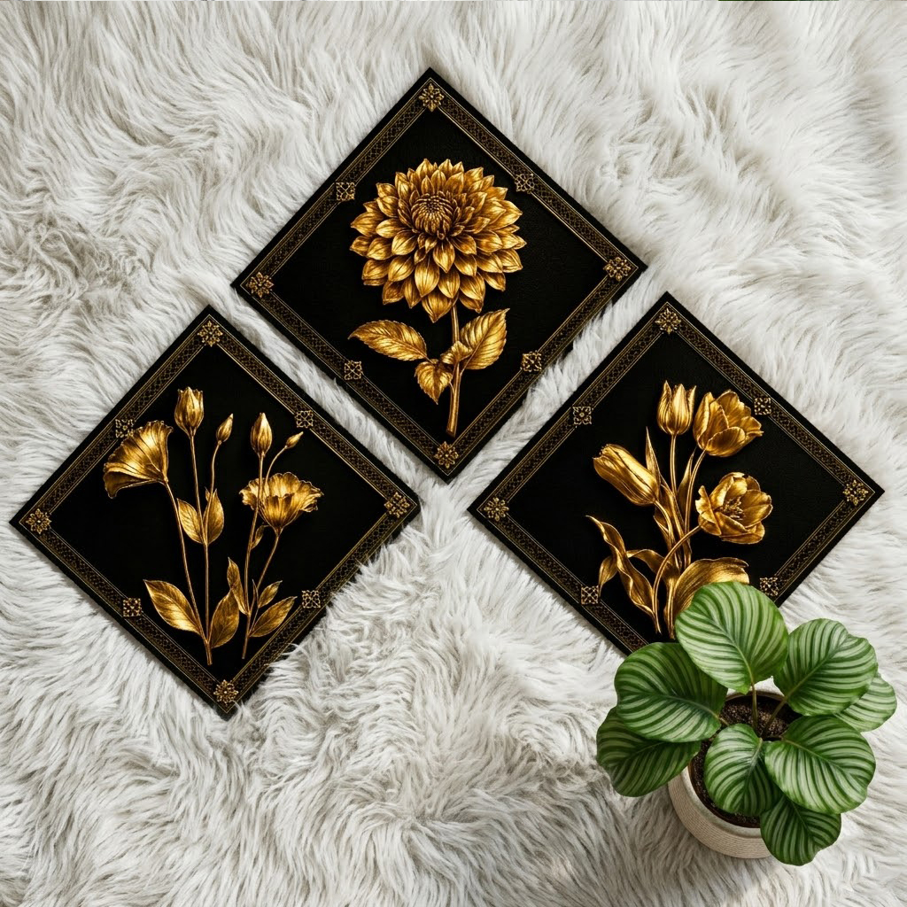 Bingkai Kaligrafi Aesthetic untuk Dekorasi Rumah dan Kantor 1 Paket Isi 3 Pcs Desain Menarik dan Praktis untuk Berbagai Area