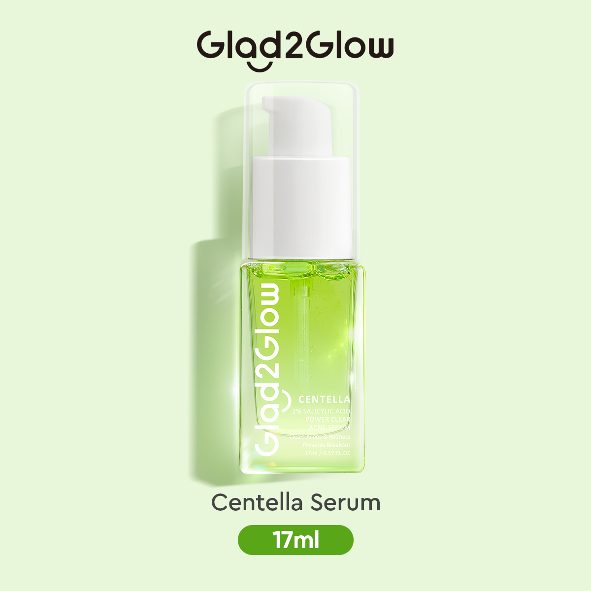 【BPOM】Glad2Glow Centella Salicylic Acid Power Clear Acne Serum 17ml Glad2Glow Serum Jerawat Facia...