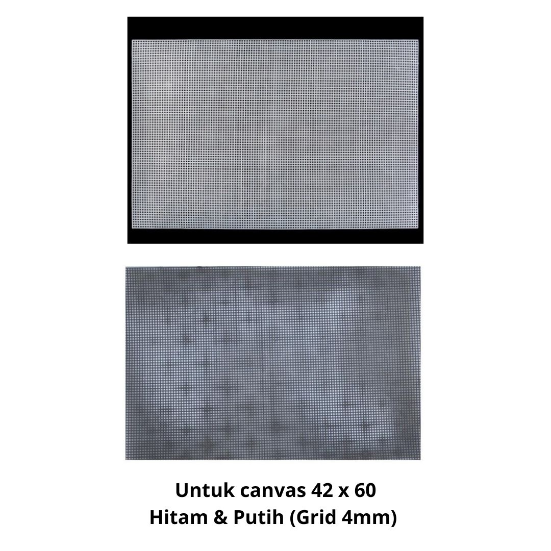 ANEKA - Square Plastic Canvas / Kanvas Plastik Kotak DIY - Grid 4mm