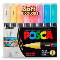 Uni Posca Acrylic Marker Set 8C PC-1M / PC-3M / PC-5M BASIC / SOFT / PASTEL COLOUR