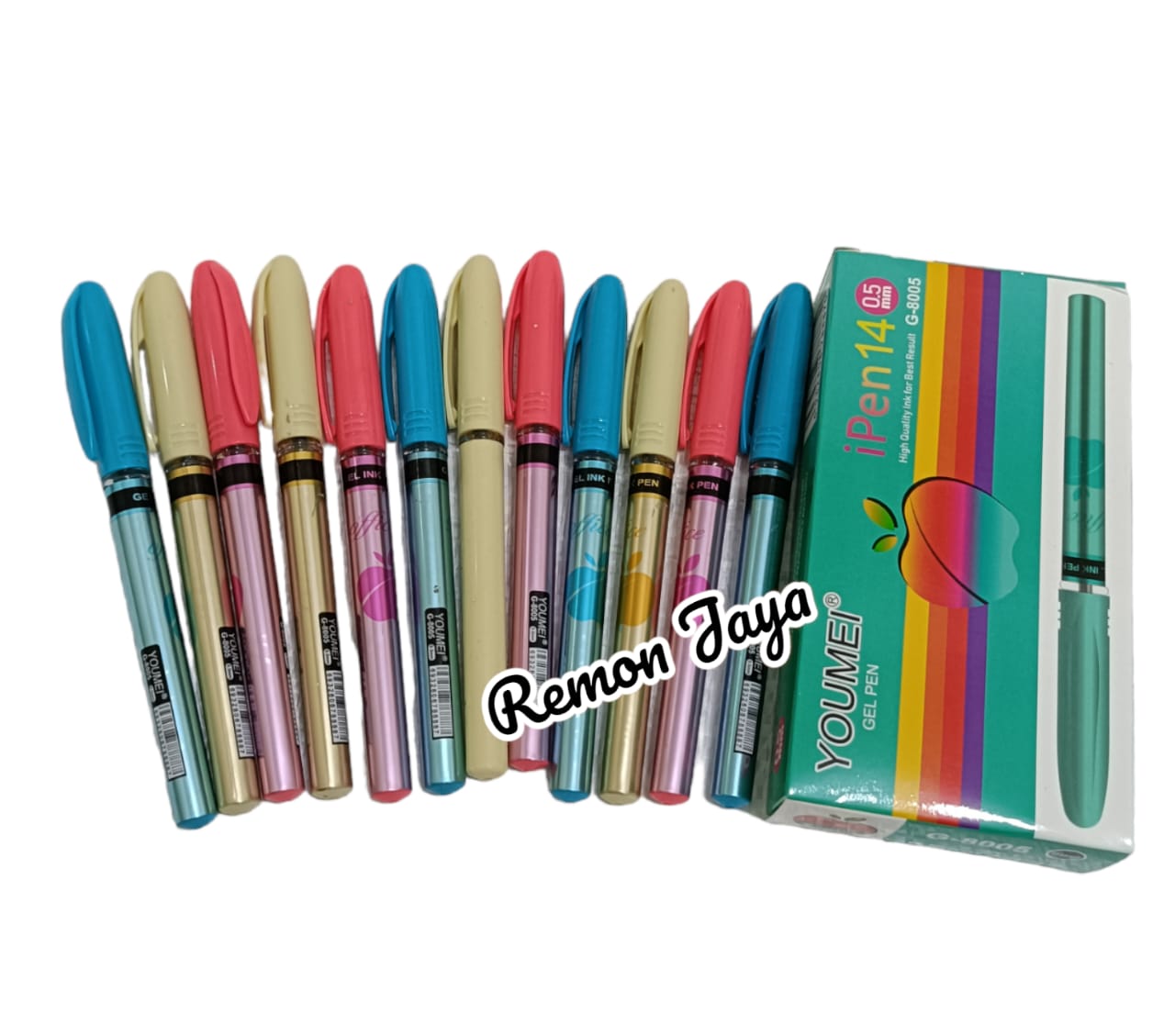 (BISA COD) PROMO 12 Pcs Pulpen Gel Apel G-8005 / Pen Ipen XI / Bolpen Youmei 0.5mm Murah