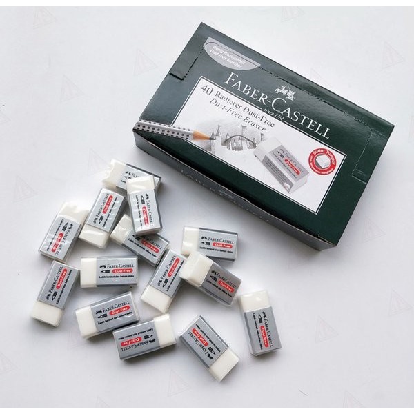 [ LUSIN ] Penghapus / Eraser Pensil - Faber Castell Dust Free Kecil MURAH