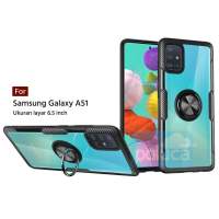 Samsung Galaxy A51 Poluca Hardcase Case Invisible Ring Transparent Kickstand