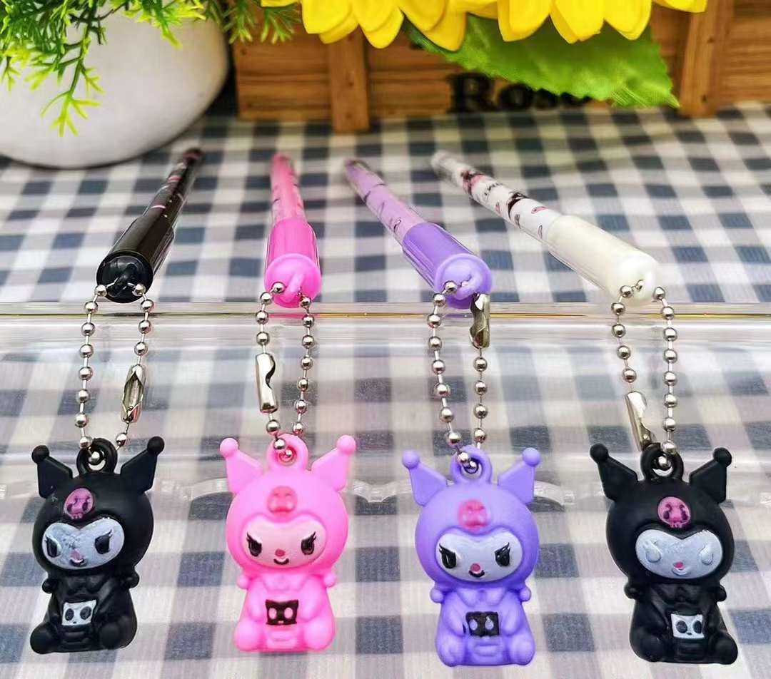 (12pc) pen gantung besi rantai SANRIO CINNAMOROLL KUROMI POMPOMPURIN PENA BALLPEN GEL b 600