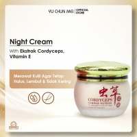 YU CHUN MEI CORDYCEPS Lightening Night Cream 30gr - Night Cream Whitening Flek Membandel Bikin Glowing Cepat Cerah Segar Cream Wajah Malam untuk Kulit Kusam & Belang Pelembap Malam Hydrating Melembapkan Nyaman Dipakai Daily