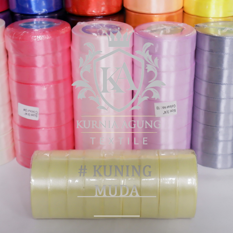 Pita Satin 3/4 Inch Merk Eagle Import Taiwan / Pita Satin Hampers Bungkus Kado 2cm Per ROLL