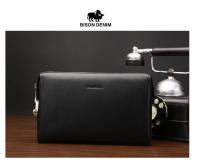 BISON DENIM Dompet Clutch Kulit Pria Dengan Proteksi Keamanan Kunci Combination Secure Lock N8015-2B