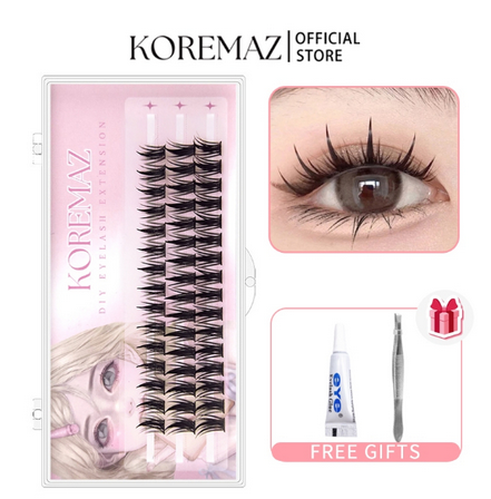 Free Lem Bulu Mata & Pinset Gratis Bulu Mata Palsu + lem Motif Korea Dapat Digunakan Kembali 10-1...