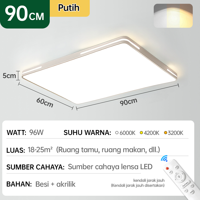 【COD】Lampu Plafon Minimalis Modern 12/24/36 Watt 3 Warna Kecerahan Yang Remote Disesuaikan Rumah Ruang Tamu Kamar Tidur Gantung Lampu Plafon LED