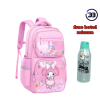 BATOSAY BAGS-Tas Ransel Sekolah Tas Model Baru Karakter Anak Perempuan TK SD Sanrio Kuromi My Melody Cinnamoroll Multifungsi Double Decker