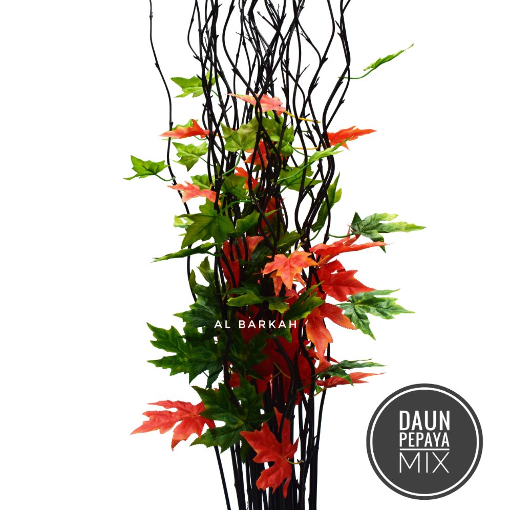 20 Batang Bambu Ulir Daun Pepaya Mix Hijau & Orens (tidak termasuk vas/pot/guci) 20 batang bambu ulir daun pepaya mix hijau & orens (tidak termasuk vas/pot/guci)
