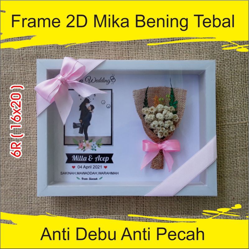 J1 BUKET BUNGA ON FRAME /HADIAH KADO PERNIKAHAN/WISUDA/ULTAH/FLOWER IN FRAME/FRAME 3D/ANTI PECAH