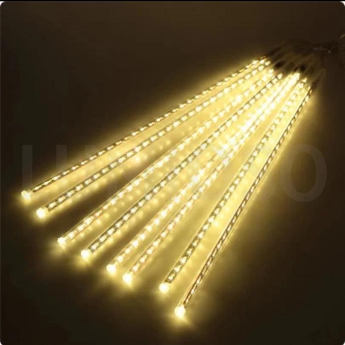 LAMPU METEOR LED 50 CM HUJAN TURUN MERAH PUTIH RGB KUNING WARNA WARNI DEKORASI OUTDOOR RAMADHAN