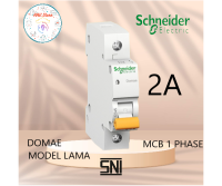 MCB Schneider Orange Domae 1 Phase 1 Pole 2A 4A 6A 10A 16A 20A 25A 32A ALat Listrik putih kotak