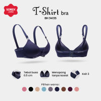 Sorex Bra T-shirt Tanpa Kawat Cup A-B Busa Tipis Kait 3 BH Harian 34135 Cup Kecil