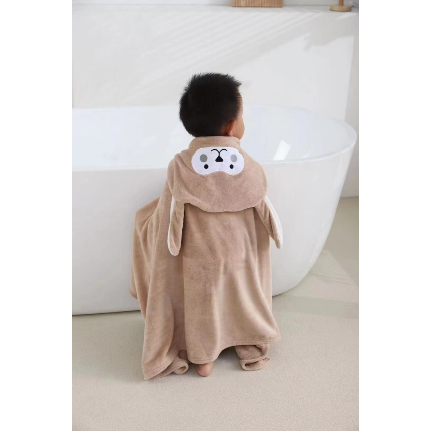 Handuk Topi Mandi Ponco Berenang 70 x 40 Beruang Bayi Anak Lembut . Mantel Jubah Selimut Kimono Microfiber Double Fleece Premium Quality