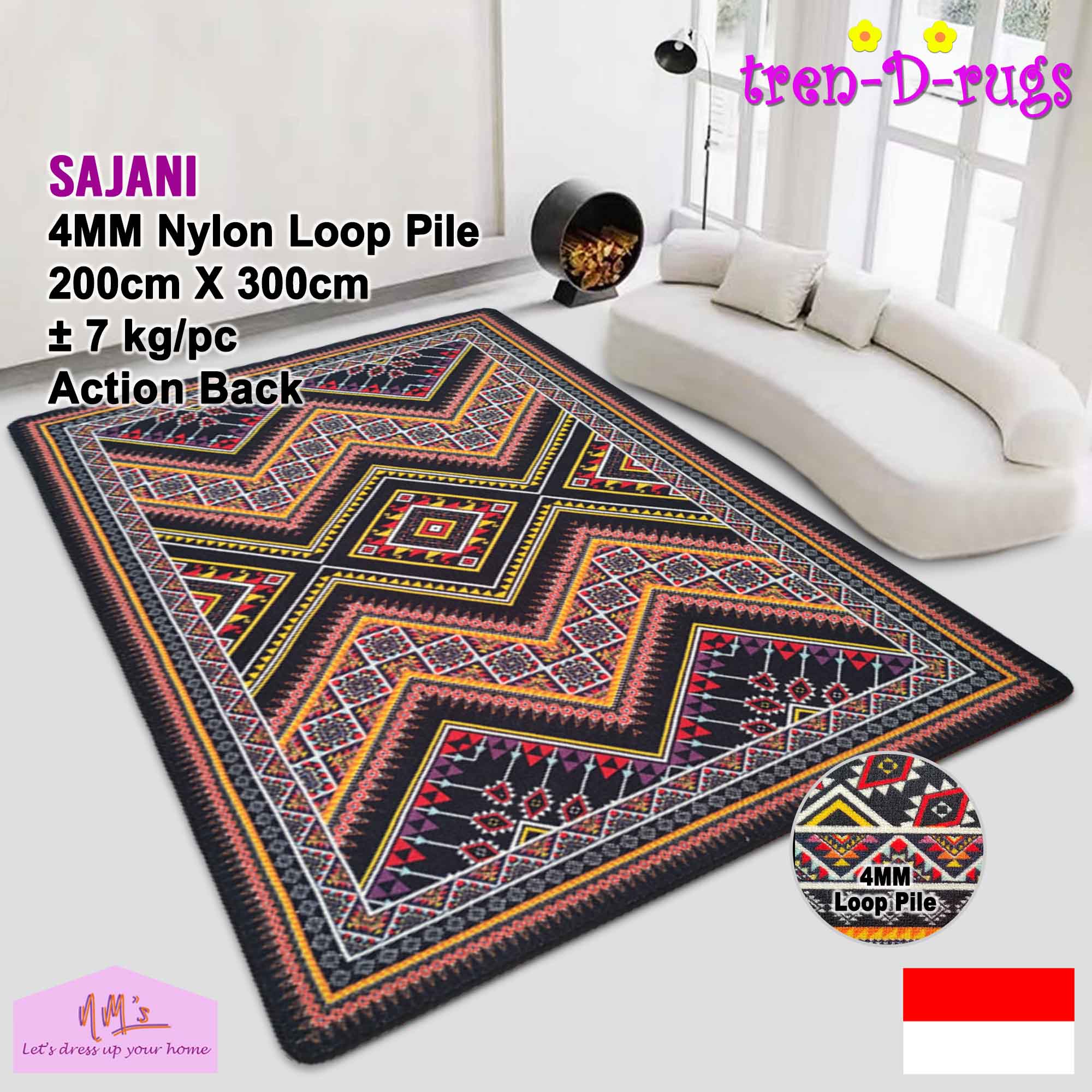 Tren-D-rugs Karpet jumbo persian eropa vintage abstrak alas lantai kamar tidur 200 cm x 300 cm - NMs