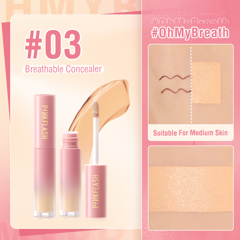 [Official] [BPOM] PINKFLASH #OhMyBreath Liquid Concealer Tahan Air Tahan Lama Full Coverage -5Col...